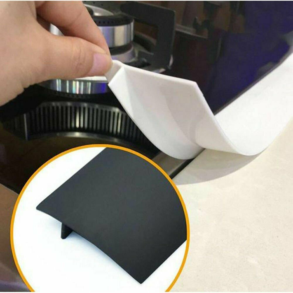 2Pcs Silicone Kitchen Stove Counter Gap Cover Oven Guard Spill Seal