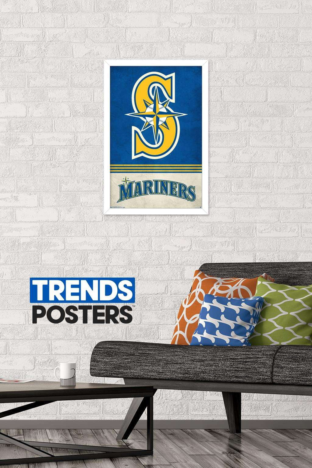 MLB Seattle Mariners - Retro Logo 18 Wall Poster, 14.725" x 22.375", Framed