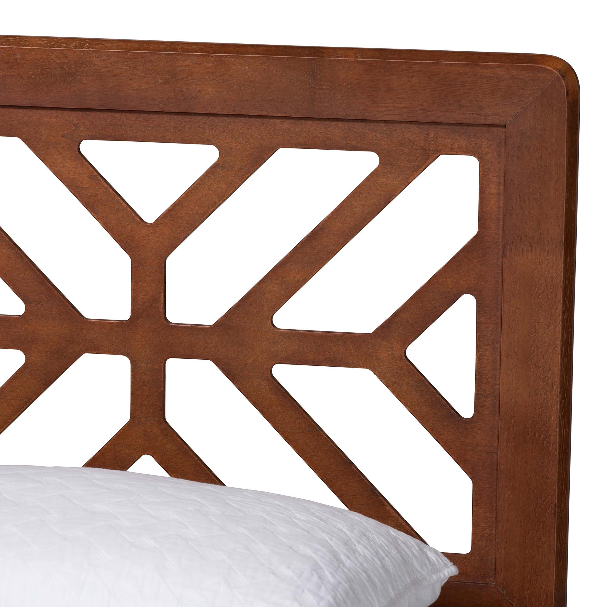 Baxton Studio Kirabo Modern Platform Bed, Queen, Ash Walnut