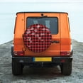 thumbnail image 6 of Goofa Red Buffalo Plaid Pattern Universal Tire Cover for Jeep, SUV, Truck, and Trailer – Waterproof, UV-Resistant,Easy to Install, Fits 14"-17" Tires-14 inch, 6 of 6