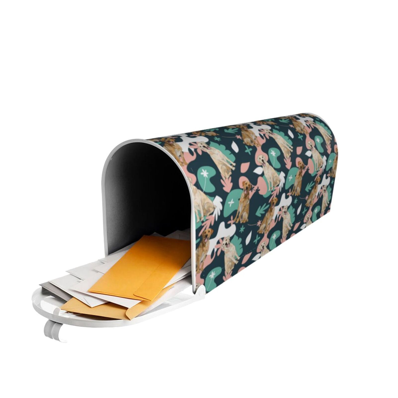 Xecao Labrador Retriever Dog for Mailbox Cover with Magnetic Strips, Waterproof and Sunscreen, Adds a Decorative Touch to Your Garden Yard.