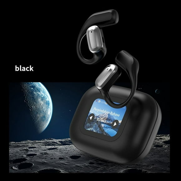 Auriculares inalámbricos abiertos Bluetooth 5.4 | Auriculares con cancelación de ruido A13 ANC con pantalla LED a todo color | IPX5 a prueba de agua | Sonido envolvente de 360° | Control táctil