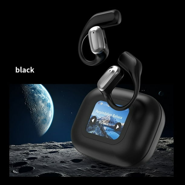 Auriculares inalámbricos abiertos con Bluetooth 5.4 y pantalla inteligente IPX5 para correr.