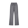 thumbnail image 4 of Women High Waisted Wide Leg Pants Drawstring Elastic Trousers Comfy Straight Leg Long Pants With Pockets, 4 of 5