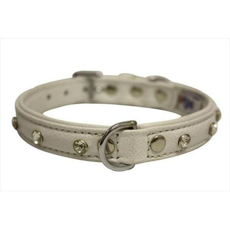 Angel Pet Supplies 41114 Athens Rhinestone Dog Collar in Ivory White