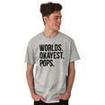 thumbnail image 4 of Worlds Okayest Pops Grandfather Men's Graphic T Shirt Tees Brisco Brands S, 4 of 5