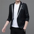 thumbnail image 2 of Gvdentm Men's Lightweight Sport Coat Casual One Button Black Blazer for Men,4XL, 2 of 9