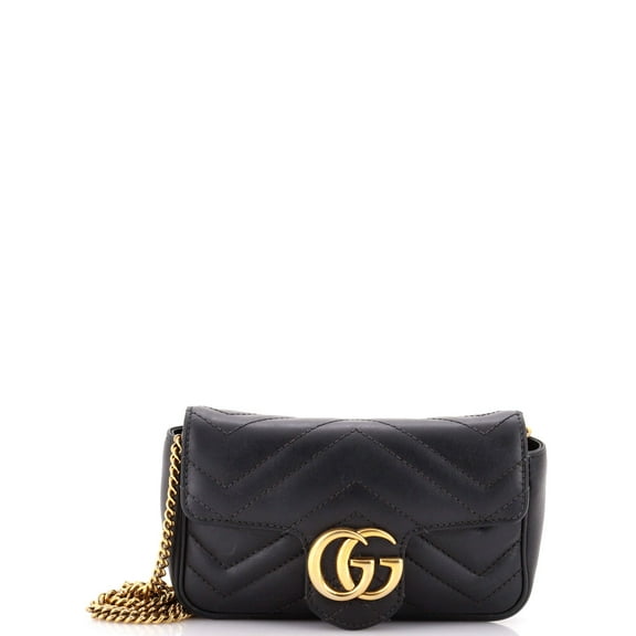 Pre-Owned GG Marmont Flap Bag Matelasse Leather Super Mini By Rebag
