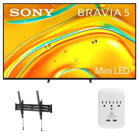 Sony K-55XR50 55" TV with TILT-MOUNT-43-90 and 3-OUTLET-SURGE (2025)