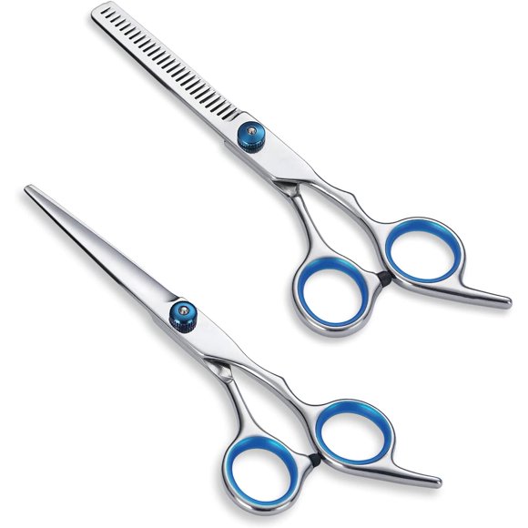 Hair Cutting Scissors Shears, Professional Hair Thinning Scissors Cutting Teeth Shears, Barber Hairdressing Texturizing Scissors, Premium Shears for Hair Cutting for Salon and Home. 2Pcs