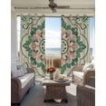 thumbnail image 4 of Pink Green Flower Blackout Curtains 39 Inches Long for Bedroom, Elegant Spring Floral Abstract Art Thermal Insulated Room Darkening Black Out Window Curtain Panels Grommet Drapes for Living Room, 4 of 8