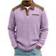 thumbnail image 3 of RKSTN Men's Polos Shirts Oversized Quarter Button Turndown Collar Waffle Weave Corduroy Long Sleeve Golf Tshirts Mens Casual Colorblock Half Button Lapel Regular Fits Comfy T Shirts Spring Clothes, 3 of 9