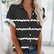 thumbnail image 1 of Fiudx Tops para Mujer Blusas de Manga Corta Estampadas Informales Regulares para Mujertop, 1 of 5