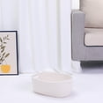 thumbnail image 4 of Unique Bargains Woven Storage Basket Shelf Storage Bin for Home Clothes with Handles White, 4 of 6