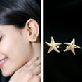 thumbnail image 3 of Rosec Jewels Starfish Stud Earrings with Diamond for Women - HI-SI Quality Certified - Ready to Gift with Jewelry Box, 18K Yellow Gold, 3 of 9