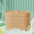 thumbnail image 4 of VBXOAE Stackable Round Ice Tray Set with Lid-Easy Release Ice Ball Maker for Cocktails,Coffee,Drinks,Space-Saving Design,Durable Food-Grade Material,Makes 72 Round Ice Balls,Yellow, 4 of 6