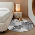 thumbnail image 2 of Round Area Rugs 3.3Ft, Grey Palm Leaves Washable Rug for Nursery, Home Office, Reading Room. Summer Botanical Tropical Leaf Non Slip Area Rugs Low Pile Carpet for Home Decor, 2 of 8