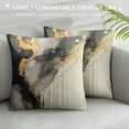 thumbnail image 3 of COMIO  Gold and Black Grey Throw Pillow Covers Marble Texture Luxury Abstract Fluid Art Ink Pillow Case Square Cushion Covers for Couch Living Room, 3 of 5