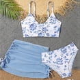 thumbnail image 2 of CAUYDY Children Girls Teen Girls Summer Swimsuit 2 Pcs Bathing Suits Tween Girls Cute Bikini Tankini Sets with Cover Ups Beach Skirt for Kid 10T 11T 12T 13T (Sizes 11-12 Years,D01-Light Blue), 2 of 5