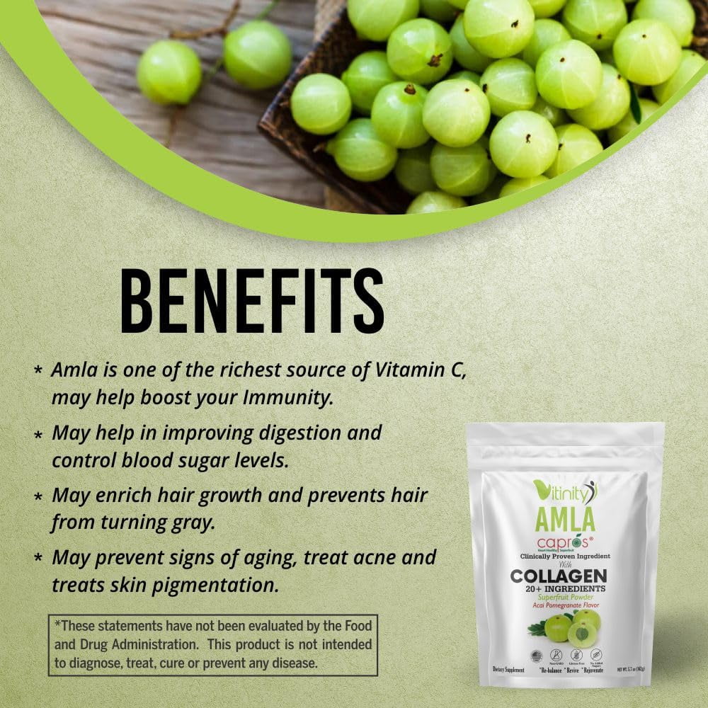 VITINITY SUPER FOOD COLLAGEN ( TYPE 1 & TYPE 3) POWDER WITH CLINICALLY PROVEN INGREDIENT (AMLA) FOR ADULTS ( 30 DAY SUPPLY)