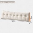 thumbnail image 2 of Lovote Headboard Wedge Pillow King Size, Delicate Embroidery Triangular Reading Pillow - Ergonomic, Removable Cover w/ Side Pocket Backrest Bolster Pillows, White, 2 of 6