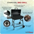 thumbnail image 3 of Grill Boss 30" Charcoal Barrel Grill, Adjustable Grate Large Cooking Area, Black, 3 of 12