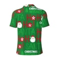 thumbnail image 4 of Rocae Cute Santa for Men's Short Sleeve Polo Shirt, Quick Drying Performance Moisture Wicking Sports Men's Golf Shirt Medium, 4 of 9