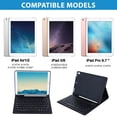 thumbnail image 2 of Keyboard Case for iPad 6th Generation(2018)  iPad 5th Gen(2017)  iPad Air 2  iPad Air  iPad Pro 9.7  Detachable Bluetooth Keyboard with Pencil Holder  Black, 2 of 6