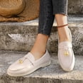 thumbnail image 6 of Women’s Casual Loafers, Fashionable Low-Top Flat Shoes, Comfortable Soft Faux Material, Versatile Slip-On Design, Elegant Tassel Detail, Perfect for Everyday Wear and Outdoor Leisure Beige, 6 of 9