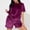 Purple, variant on Ladies Autumn And Winter Loose Plus Size Pajamas Gold Velvet Round Neck Solid Color Warm Short Sleeved Shorts Home Clothes up Swimsuit plus Size Cover Ups Women Two Piece Bathing Suit plus Dresses