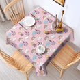 thumbnail image 2 of Pink Princess Castle Pattern Square Tablecloth,Waterproof Square Table Cover,Wipeable Spillproof Washable Table Cover for Home Kitchen Party Decor 42"X42"(107x107cm), 2 of 6