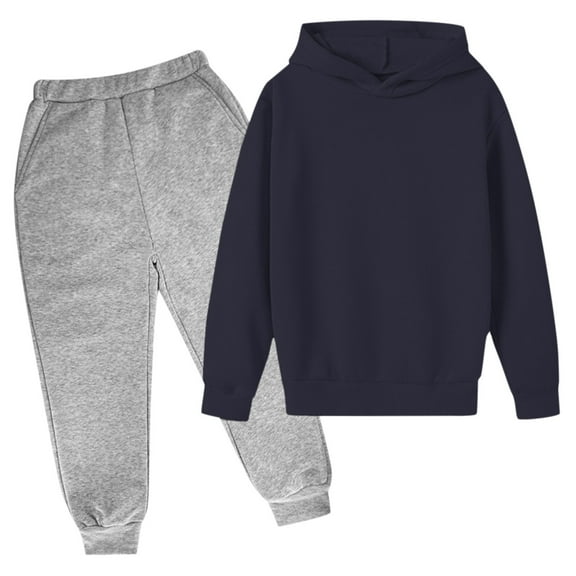 Povozer Baby Boys' Joggers Set - 2 Piece Fleece Pullover Hoodie and Jogger Pants Set - Matching Outfit for Little Boys(Black,2-3 Years)