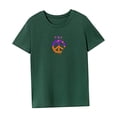 thumbnail image 4 of Camiseta para mujer de verano clásica de manga corta para caminar, viajar, vacaciones Verde, 4 of 7