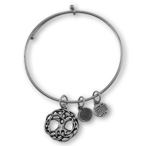 Zeckos Celtic `Tree of Life` Silver Plated Expandable Charm Bracelet