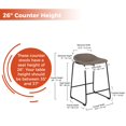 thumbnail image 4 of Bronte Living 26 inch Modern Leatherette Counter Stool with Rubber Protectors, Comfortable Footrest and Backless for Kitchen, Restaurant - Series Jacob - Set of 2, 4 of 7