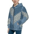 thumbnail image 2 of Kdxio Cozy Knitted Blue Chevron Pattern Kids Boys Girls Zip Up Hoodie 3D Printed Hooded Sweatshirt Hoody Coat with Pocket 7-12 Y-Small, 2 of 6