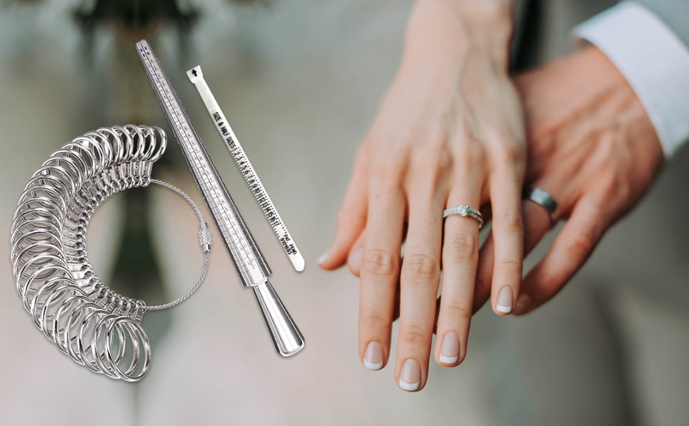 PRENKIN Aluminum Alloy Ring Gauges Sizer Meter Hand Loop Jewellery Measuring Ring Tool Size 0-13mm 