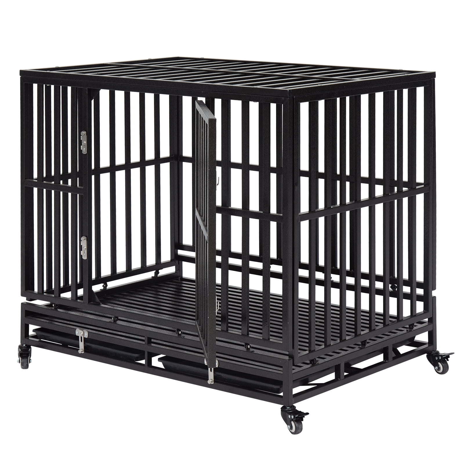 Kinbor 41inch Heavy Duty Dog Crate Metal Dog Kennel for Large Medium