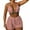 Pink, variant on 3 Piece Swimsuits for Women Halter Bikini Sets with Drawstring Elastic Waist Scalloped Shorts Swimwear Suits (XL, Pink)