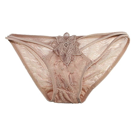 LARUYEKO Womens Sexy Low Waist Mesh Transparent Hollow Rose Embroidered Panties Women s Cotton Underwear High Waisted Ladies Full Coverage Panties High-Cut Stretch Cool Underwear