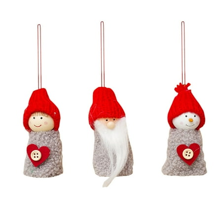 

Pgeraug christmas decorations Christmas Decorations Creative Wooden Doll Pendant Mini Doll Pendant (1 Pack Of Three) Hangs B