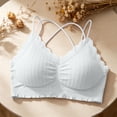 thumbnail image 7 of PNTUTB Bras for Women Back-Highlighting Lingerie Lace Bandeau Double-Strap Cross-Back Underwear V-Neck Pushing-Up Comfortable Anti-Sagging Bra, 7 of 7