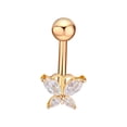 thumbnail image 1 of Stainless Steel Navel Ring Shiny Butterfly Navel Ring Navel Nail, 1 of 9
