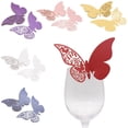 thumbnail image 2 of Tarjeta de lugar de mariposa cortada con láser, marca de mesa, copa de vino, tarjetas de nombre de papel para boda, cumpleaños, Baby Shower, suministros para fiestas, 10 piezas, 2 of 4