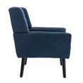thumbnail image 6 of Modern Soft Linen Material Ergonomics Chair, Single Casual Sofa with Black Legs, Simple Armchair for Living Room/Bedroom/ Indoor/Home, Blue, 6 of 9
