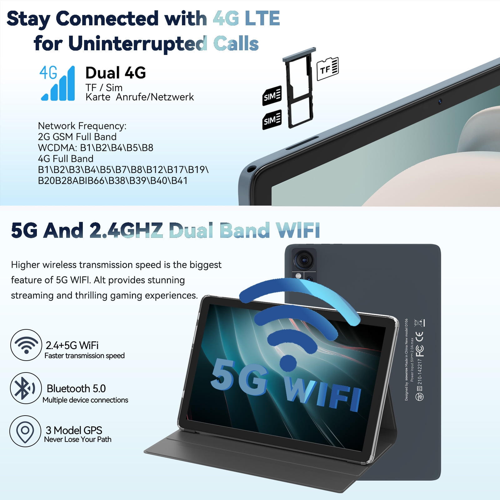 Android 14 Tablet 14GB RAM 128GB ROM, 10.1 inch 5G Wifi 4G Android 14 Tablet 14GB RAM 128GB ROM, 10.1 inch 5G Wifi 4G