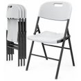 thumbnail image 2 of Bonnlo Folding Chairs 10/6/4/2 Pack, Heavy Duty Foldable Chair with Steel Frame, Portable HDPE Plastic Seat for Outdoor Indoor Dinning Party Wedding School- White/Black Plastic Patio Chairs, 2 of 2