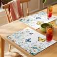 thumbnail image 4 of Daisy Flower Placemats Set of 4 Blue Yellow Butterfly Farmhouse Botanical Heat Insulation Washable Place Mats, Rustic Non-Slip Table Mats for Dining Table Party Kitchen Decor,13x19 Inch, 4 of 9