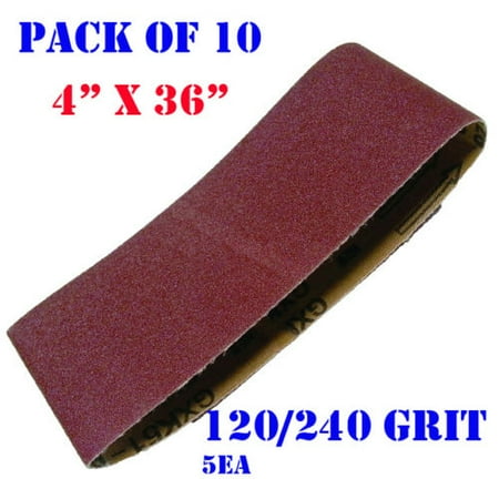 

MTP Brand 10X 4 x36 Assorted 120/240 Grits Sanding Belts Aluminium Oxide Sander Abrasive Sanding Brench