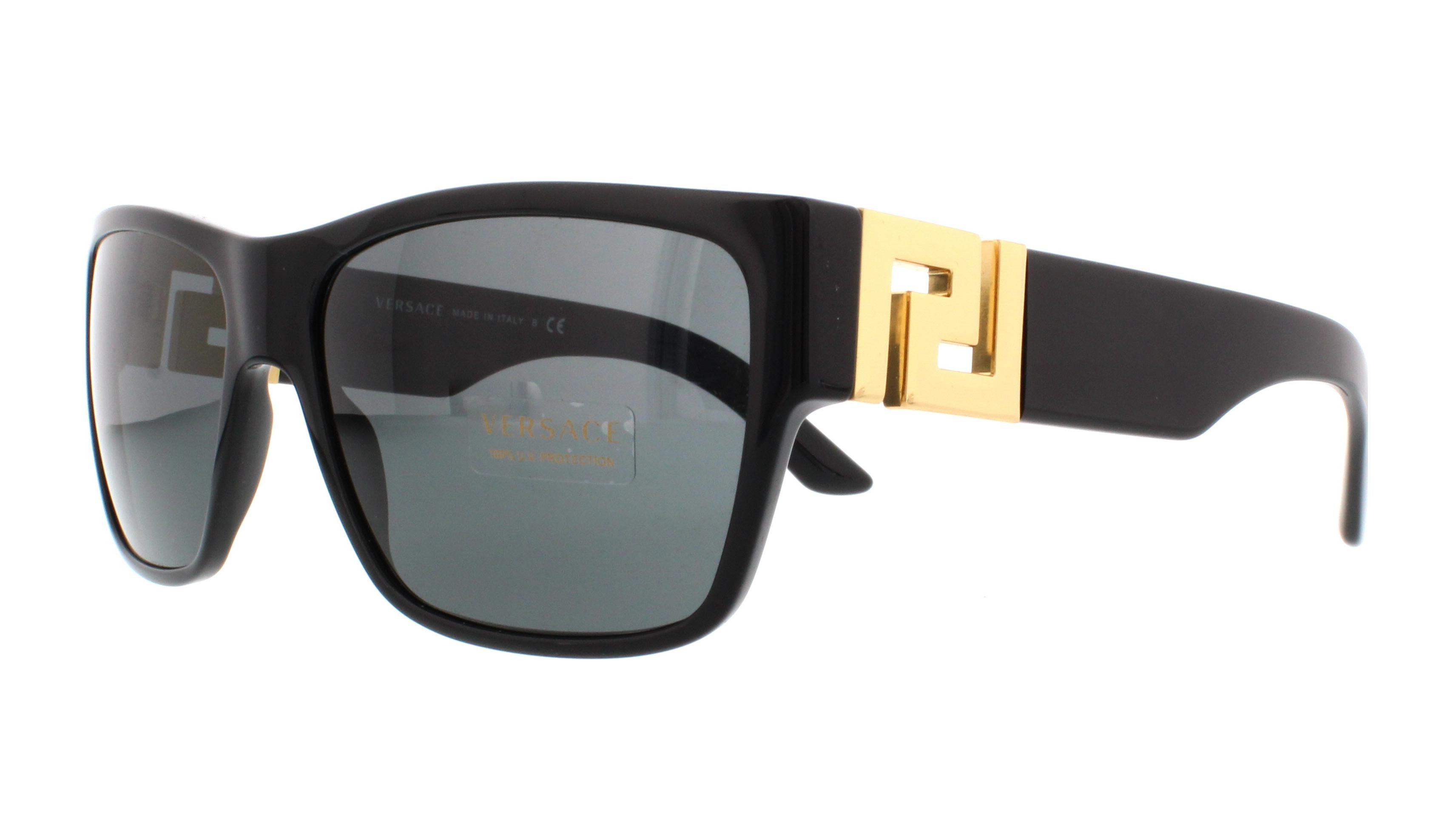 Versace Plastic Unisex Square Sunglasses Black 59mm Adult - Walmart.com